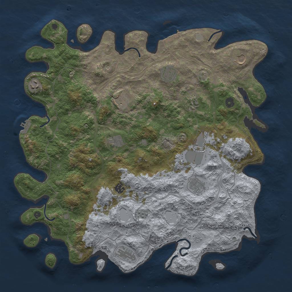 Rust Map: Procedural Map, Size: 4500, Seed: 19890604, 20 Monuments