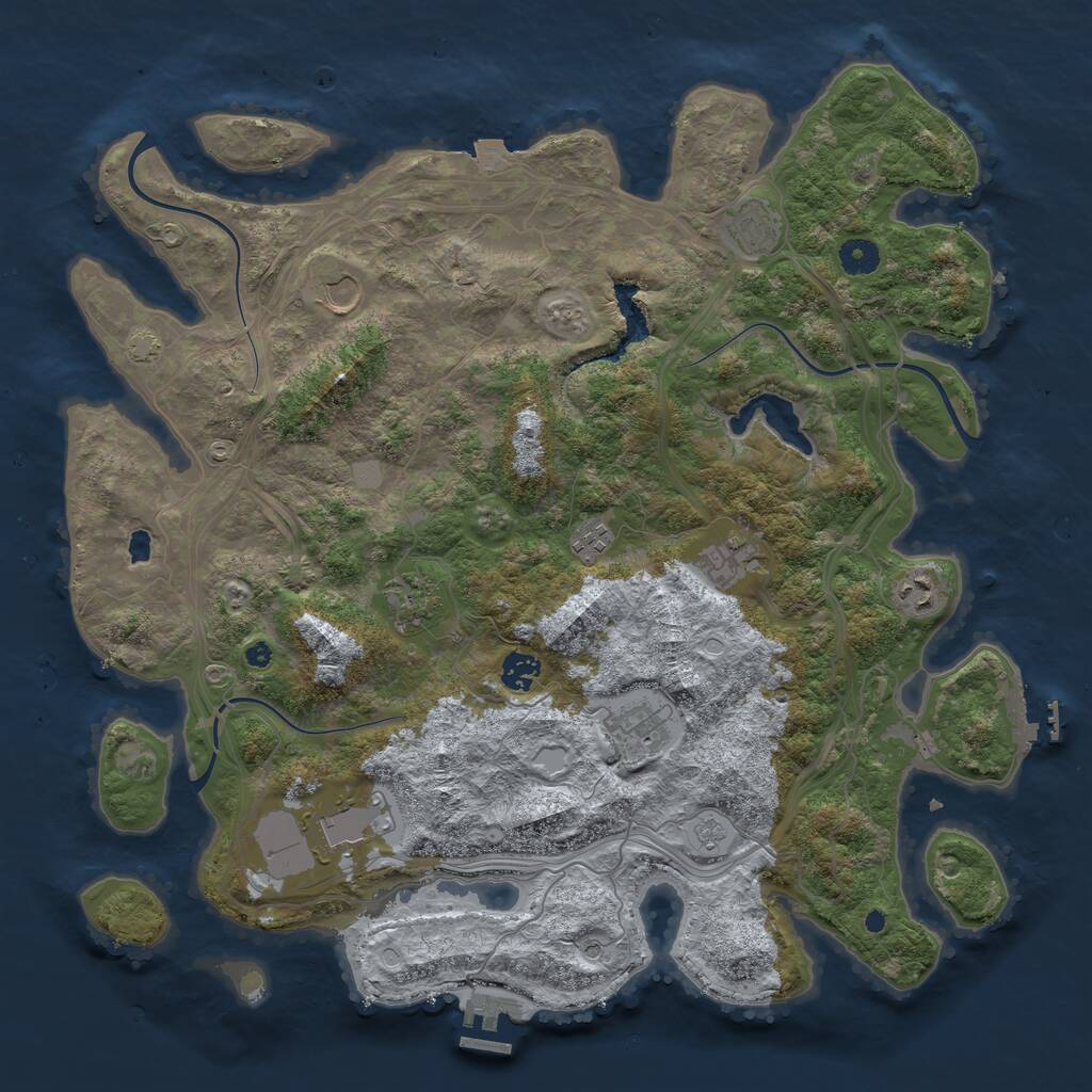 Rust Map: Procedural Map, Size: 4250, Seed: 281562544, 15 Monuments