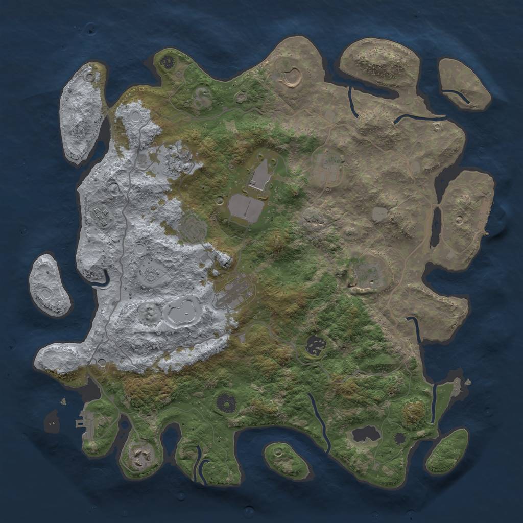 Rust Map: Procedural Map, Size: 4000, Seed: 474235799, 19 Monuments