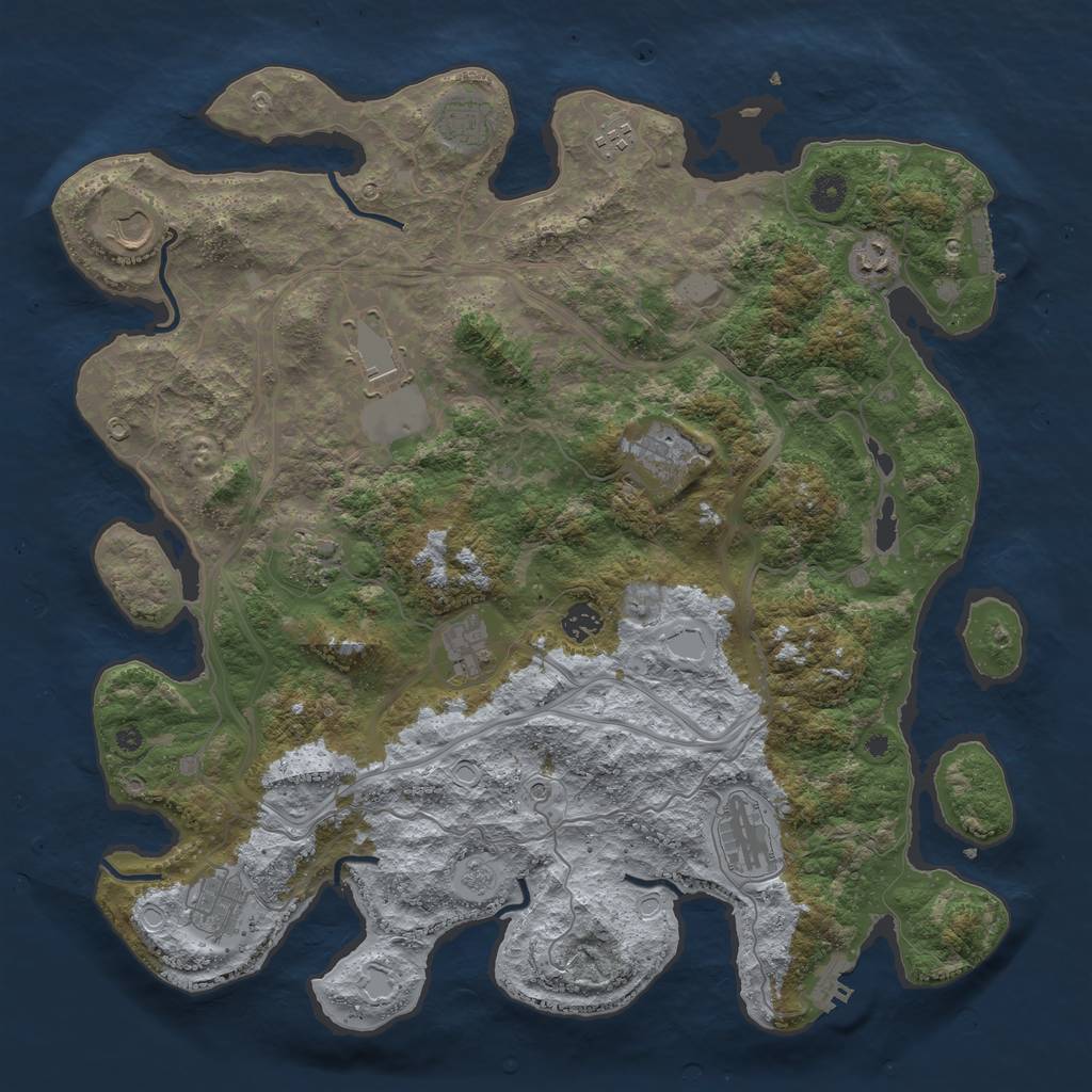 Rust Map: Procedural Map, Size: 4301, Seed: 1000000, 20 Monuments
