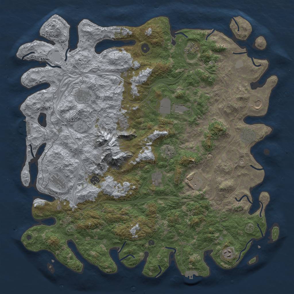 Rust Map: Procedural Map, Size: 5000, Seed: 81983474, 20 Monuments