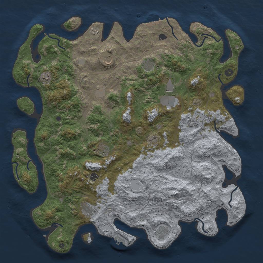 Rust Map: Procedural Map, Size: 4800, Seed: 267128, 20 Monuments