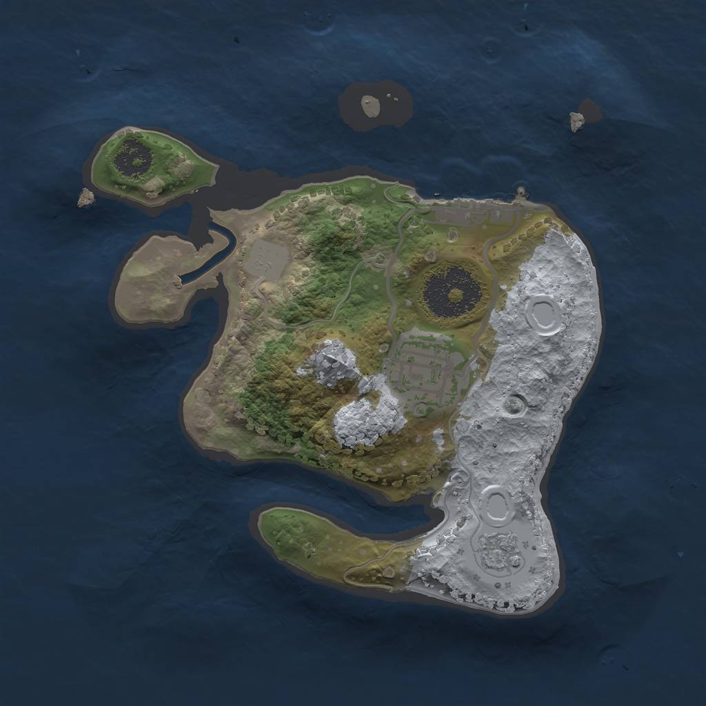 Rust Map: Procedural Map, Size: 2000, Seed: 832123, 8 Monuments