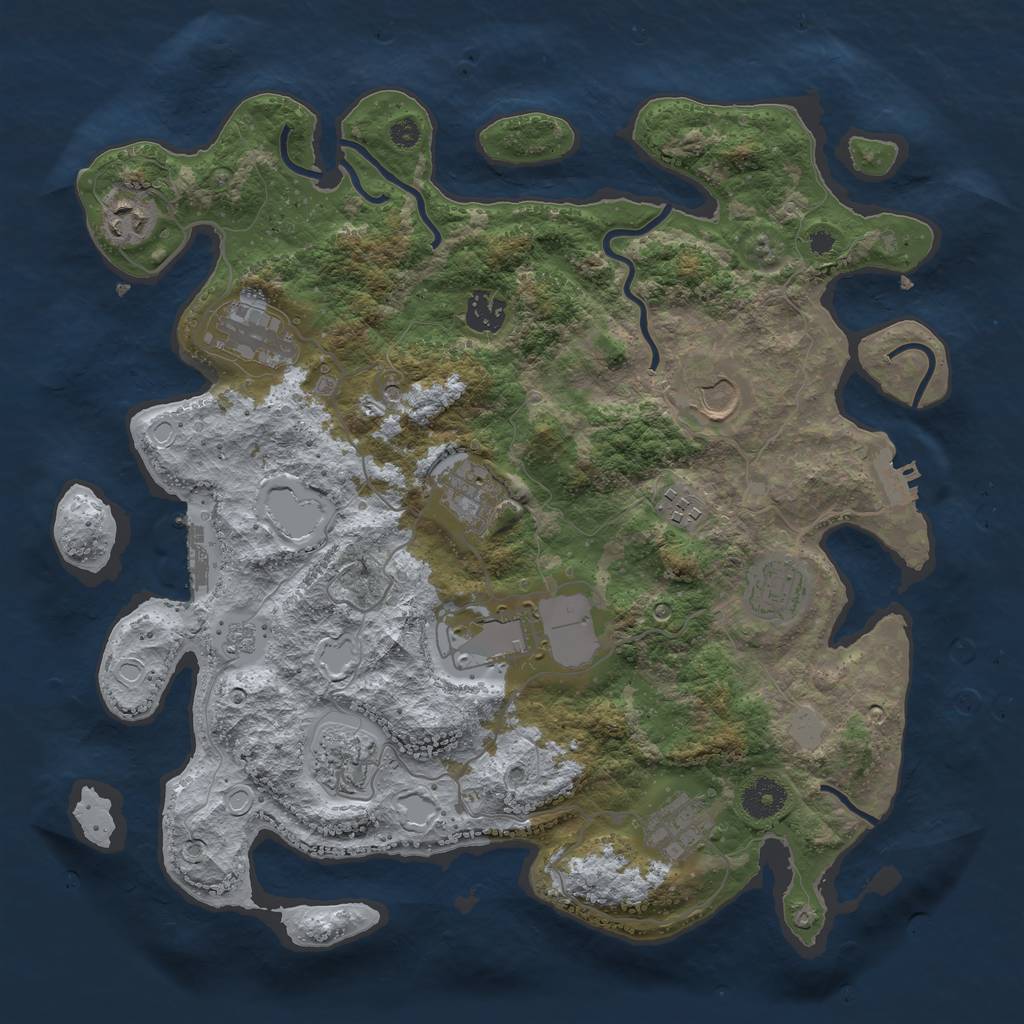 Rust Map: Procedural Map, Size: 3700, Seed: 11709, 19 Monuments