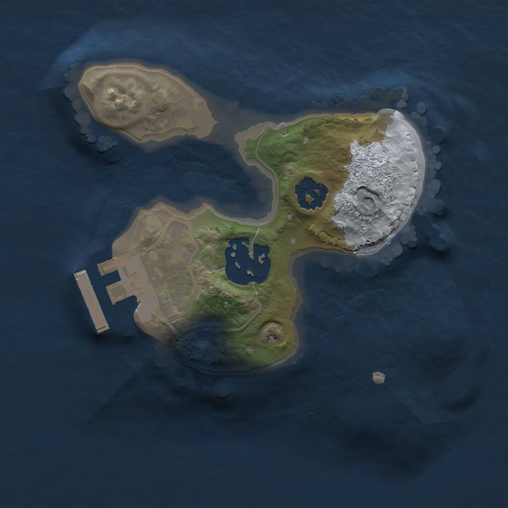 Rust Map: Procedural Map, Size: 1600, Seed: 201274, 3 Monuments