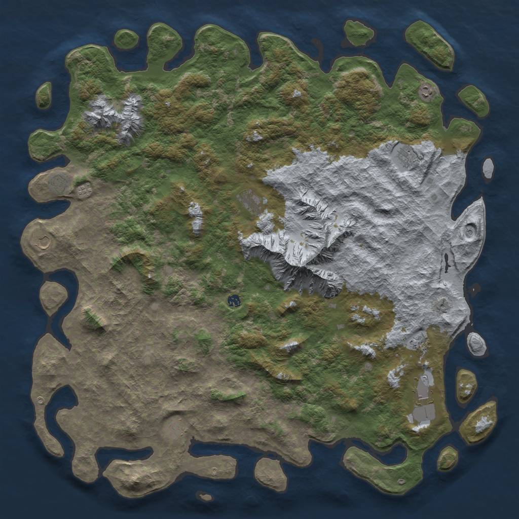 Rust Map: Barren, Size: 6000, Seed: 15881588, 13 Monuments