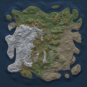 Thumbnail Rust Map: Procedural Map, Size: 4500, Seed: 153487, 19 Monuments