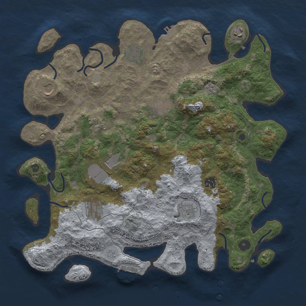 Rust Map: Procedural Map, Size: 4000, Seed: 9798695, 19 Monuments