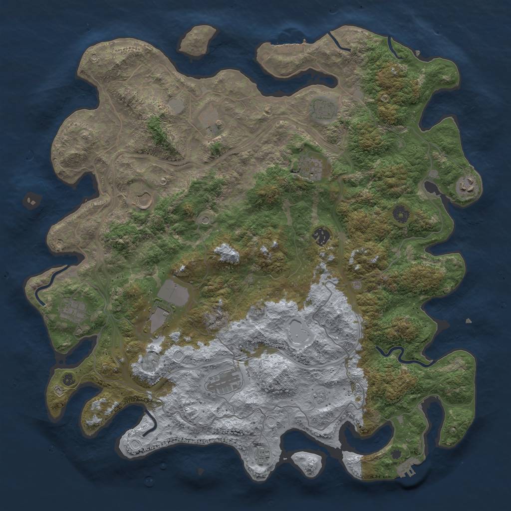 Rust Map: Procedural Map, Size: 4500, Seed: 509619, 19 Monuments