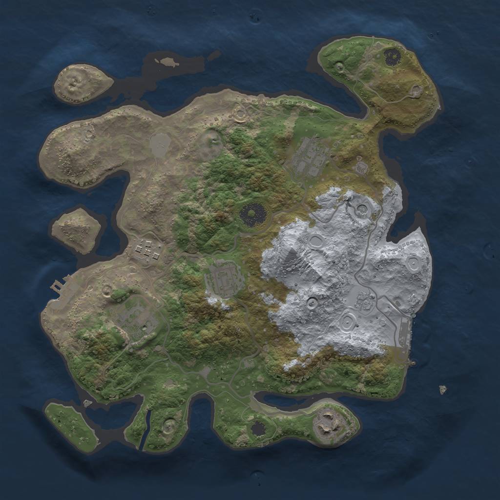 Rust Map: Procedural Map, Size: 3000, Seed: 218679227, 14 Monuments