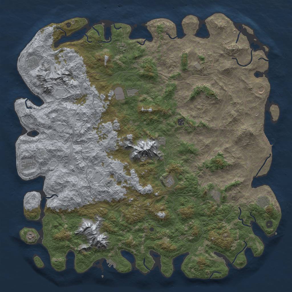 Rust Map: Procedural Map, Size: 6000, Seed: 91545, 20 Monuments