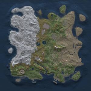 Thumbnail Rust Map: Procedural Map, Size: 3700, Seed: 826395357, 14 Monuments