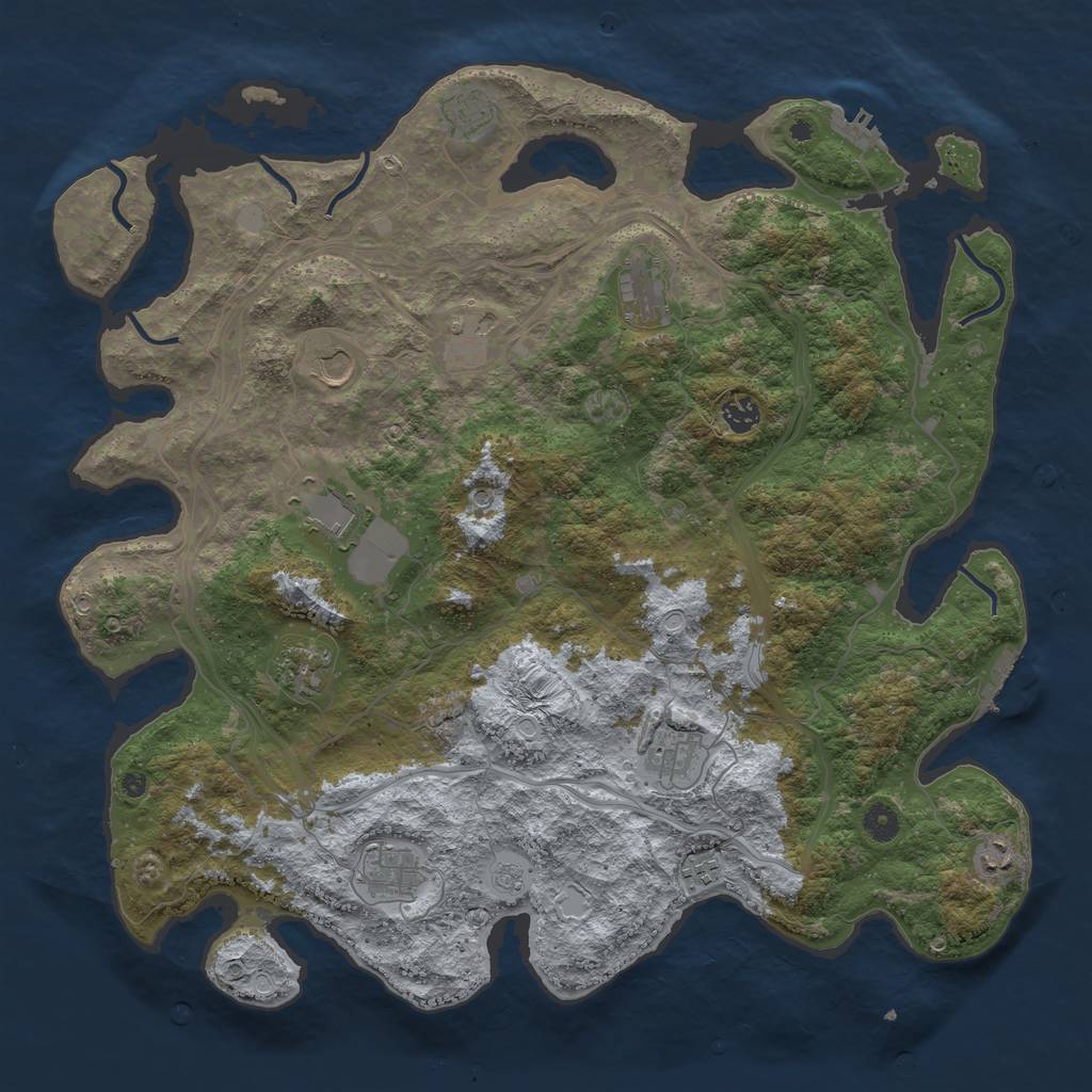 Rust Map: Procedural Map, Size: 4500, Seed: 17092022, 20 Monuments