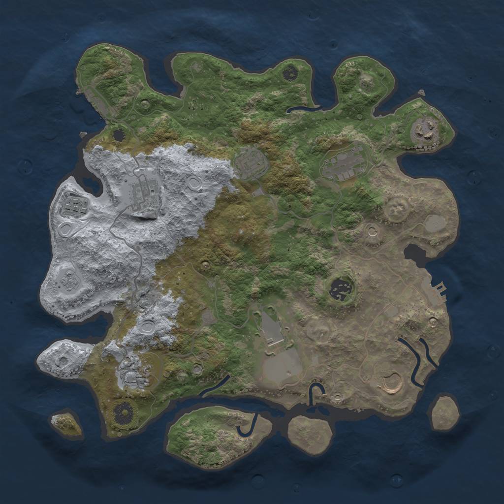Rust Map: Procedural Map, Size: 3500, Seed: 85493203, 18 Monuments