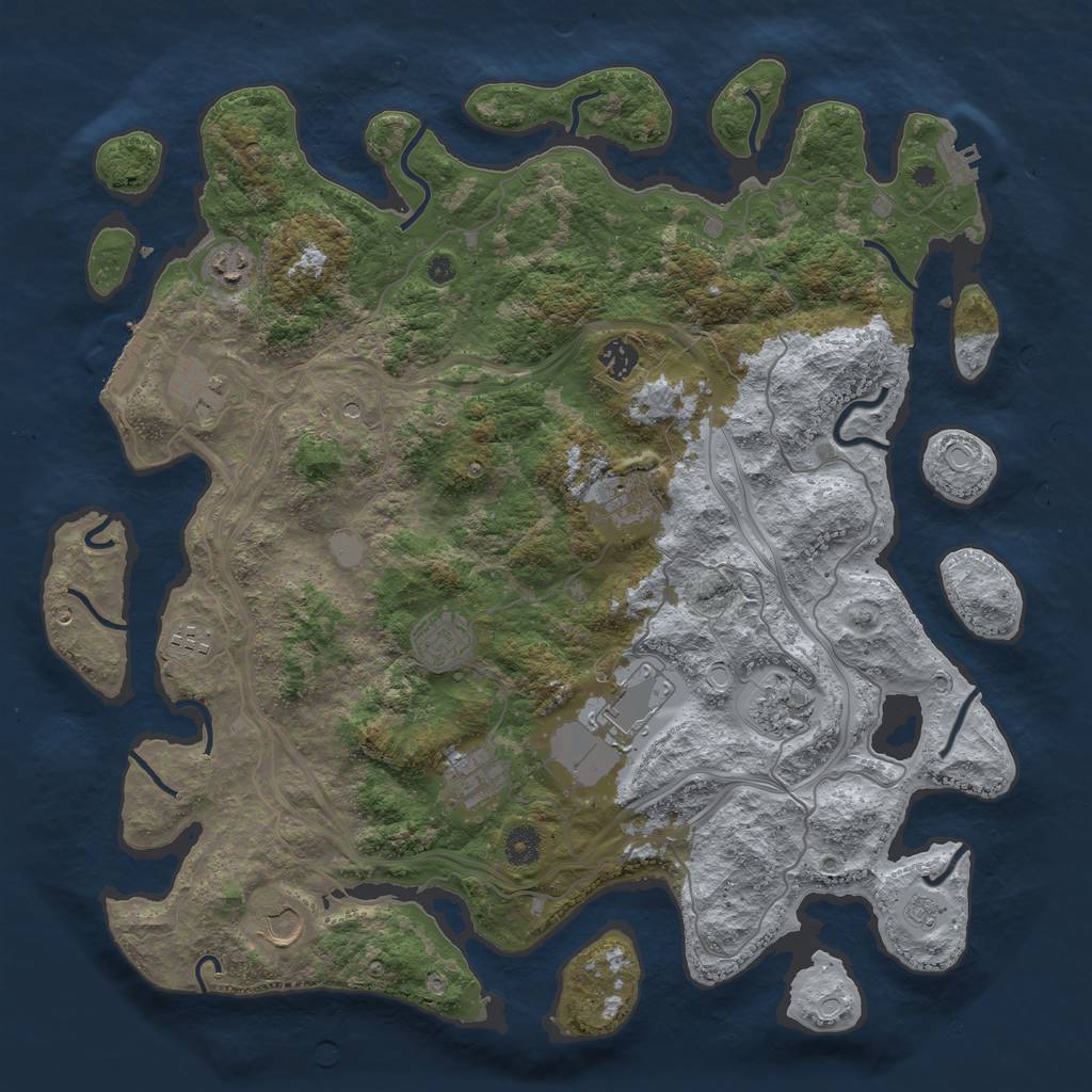Rust Map: Procedural Map, Size: 4250, Seed: 363770576, 19 Monuments