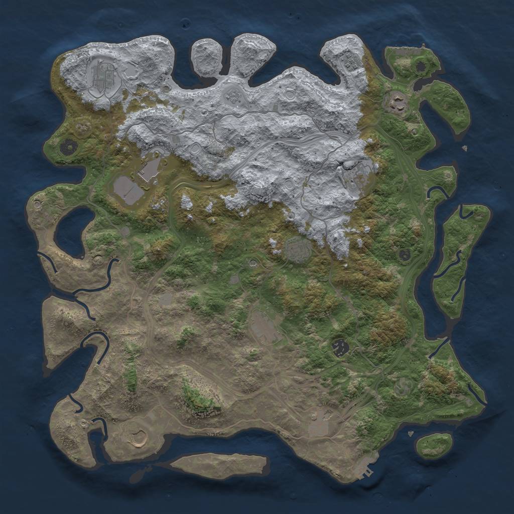 Rust Map: Procedural Map, Size: 4500, Seed: 13839, 19 Monuments