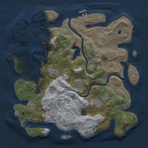 Thumbnail Rust Map: Procedural Map, Size: 4000, Seed: 25145879, 13 Monuments