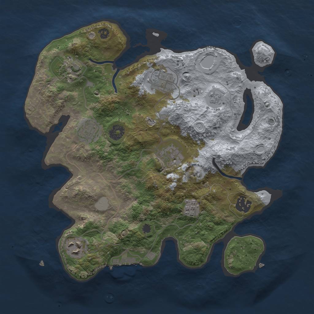 Rust Map: Procedural Map, Size: 3000, Seed: 31675, 14 Monuments