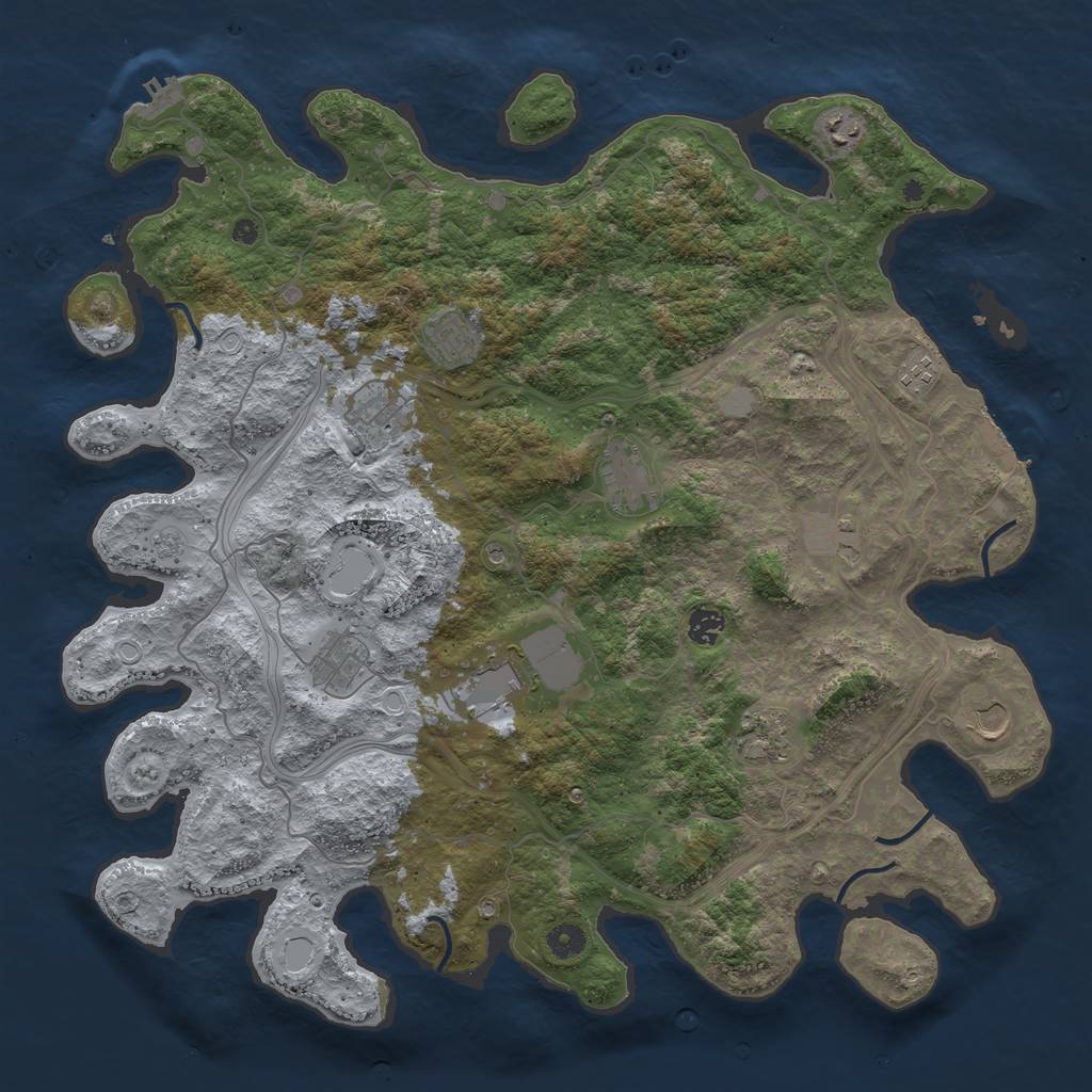 Rust Map: Procedural Map, Size: 4500, Seed: 7746772, 20 Monuments