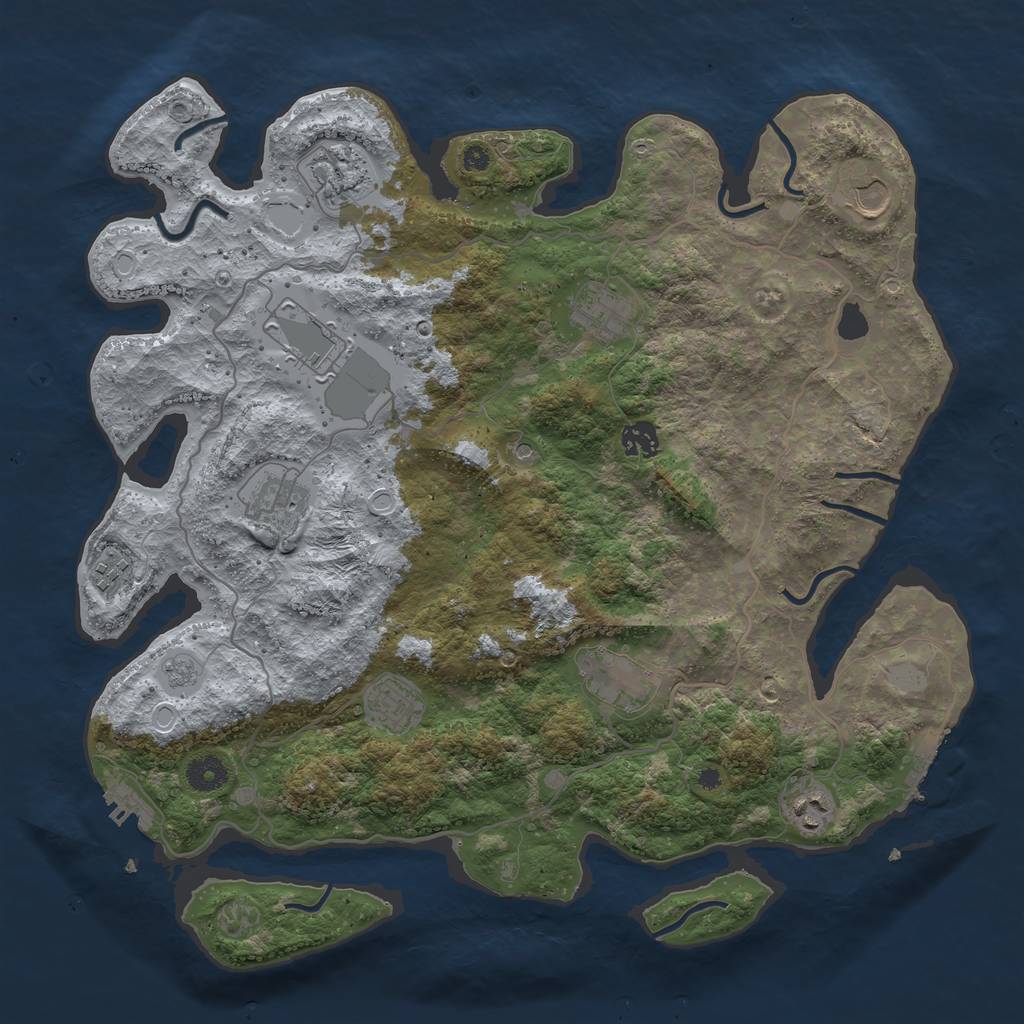 Rust Map: Procedural Map, Size: 4000, Seed: 1779062398, 19 Monuments