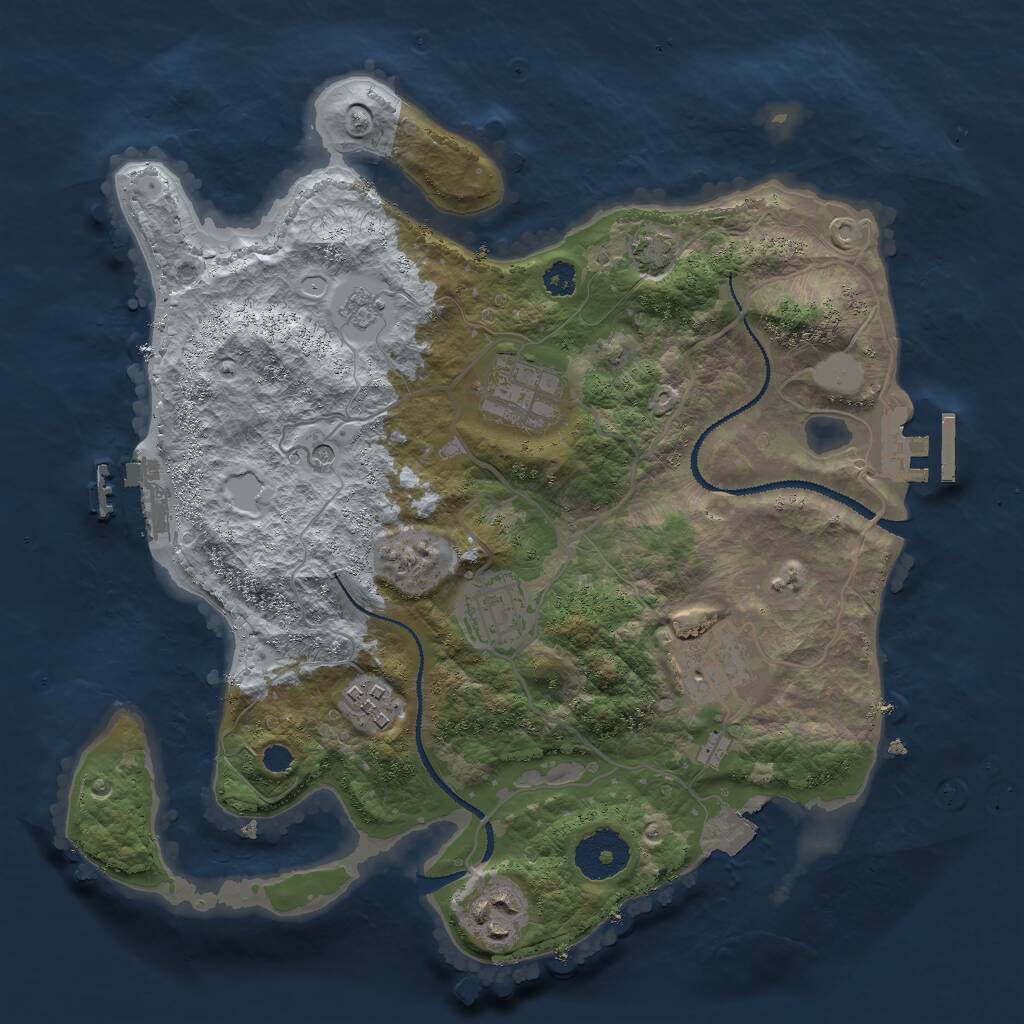 Rust Map: Procedural Map, Size: 3000, Seed: 380712639, 11 Monuments