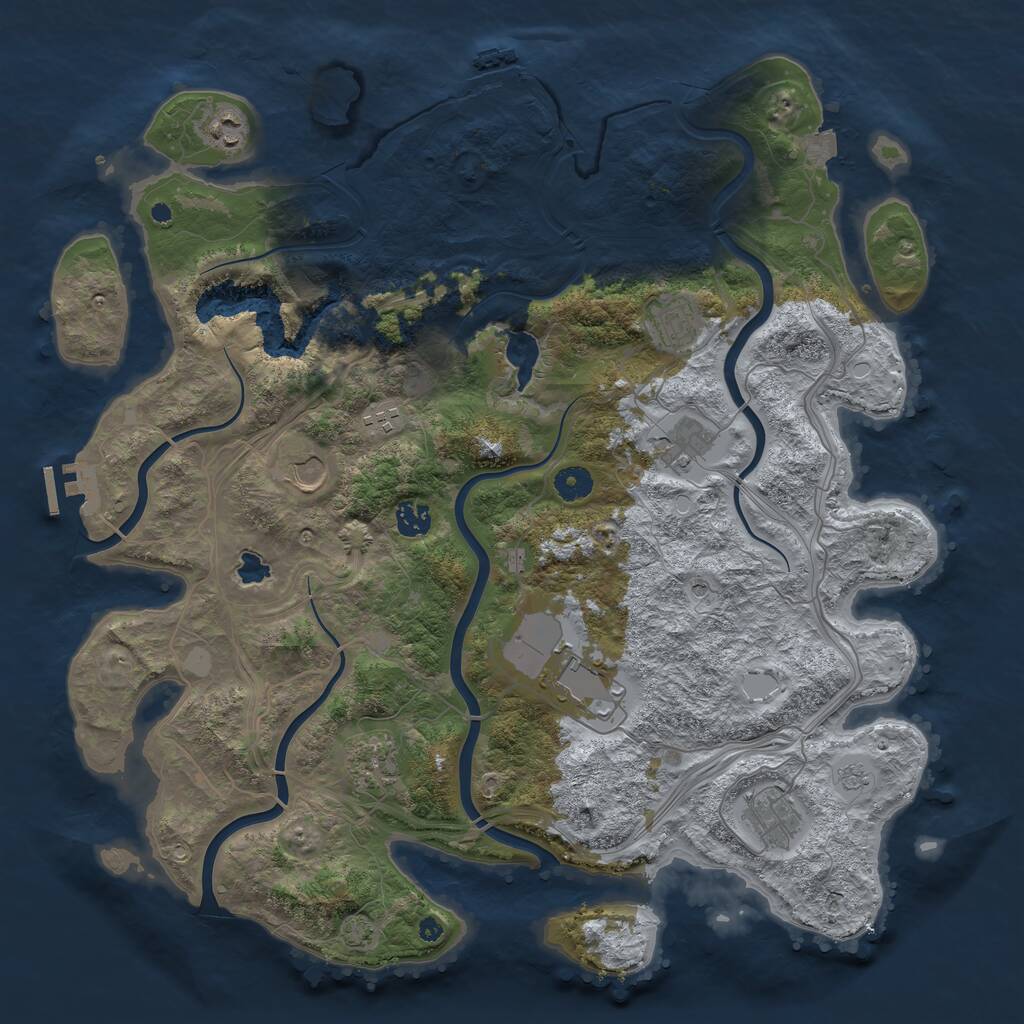 Rust Map: Procedural Map, Size: 4250, Seed: 1242831219, 15 Monuments