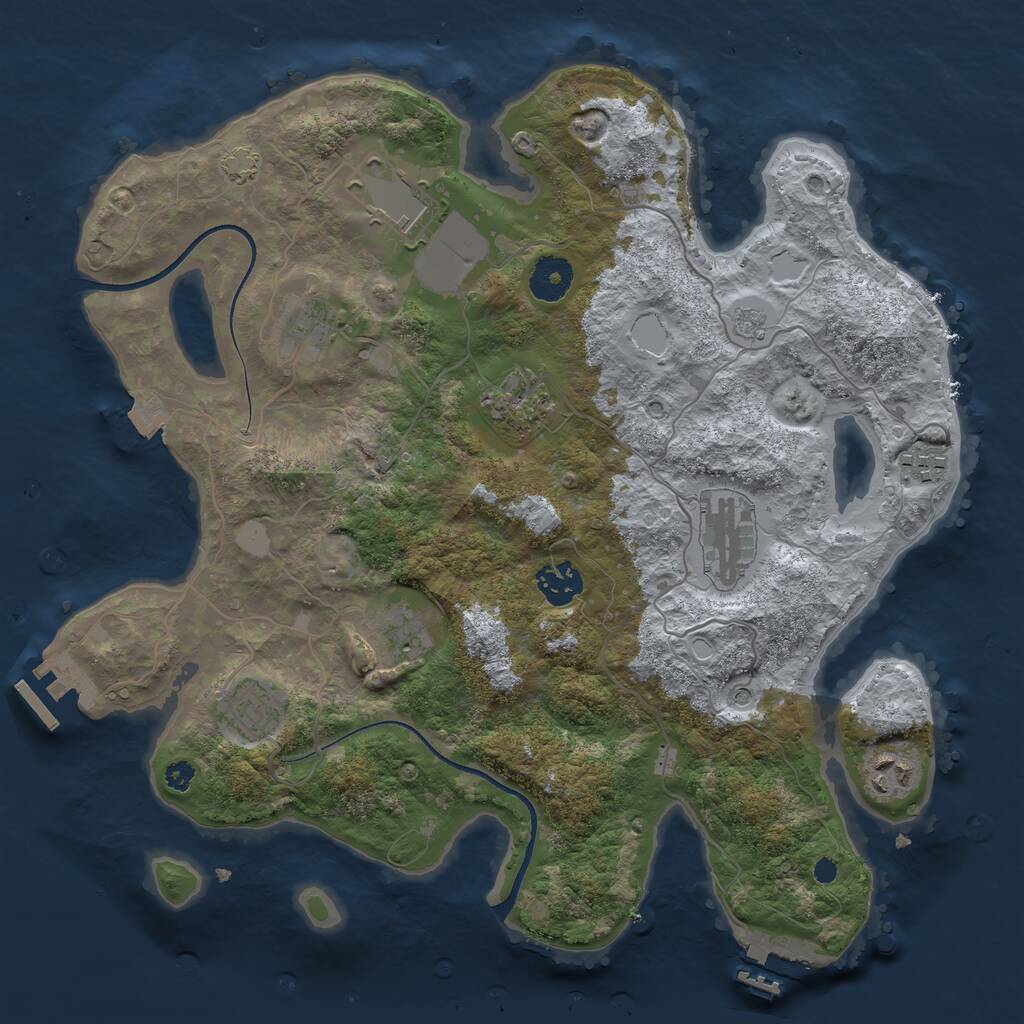 Rust Map: Procedural Map, Size: 3500, Seed: 451699086, 15 Monuments