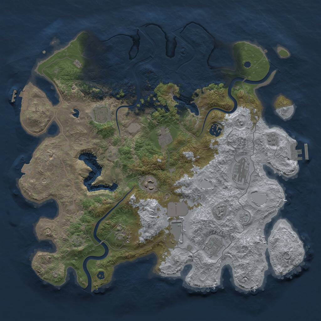 Rust Map: Procedural Map, Size: 4000, Seed: 1279543133, 15 Monuments