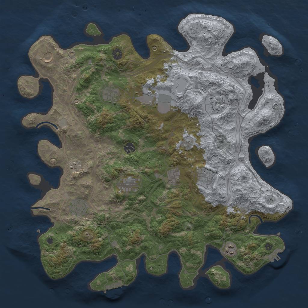 Rust Map: Procedural Map, Size: 4250, Seed: 1425129459, 20 Monuments