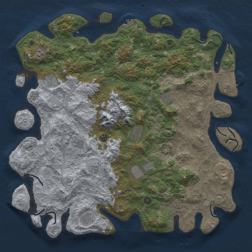 Rust Map: Procedural Map, Size: 5000, Seed: 94657945, 20 Monuments