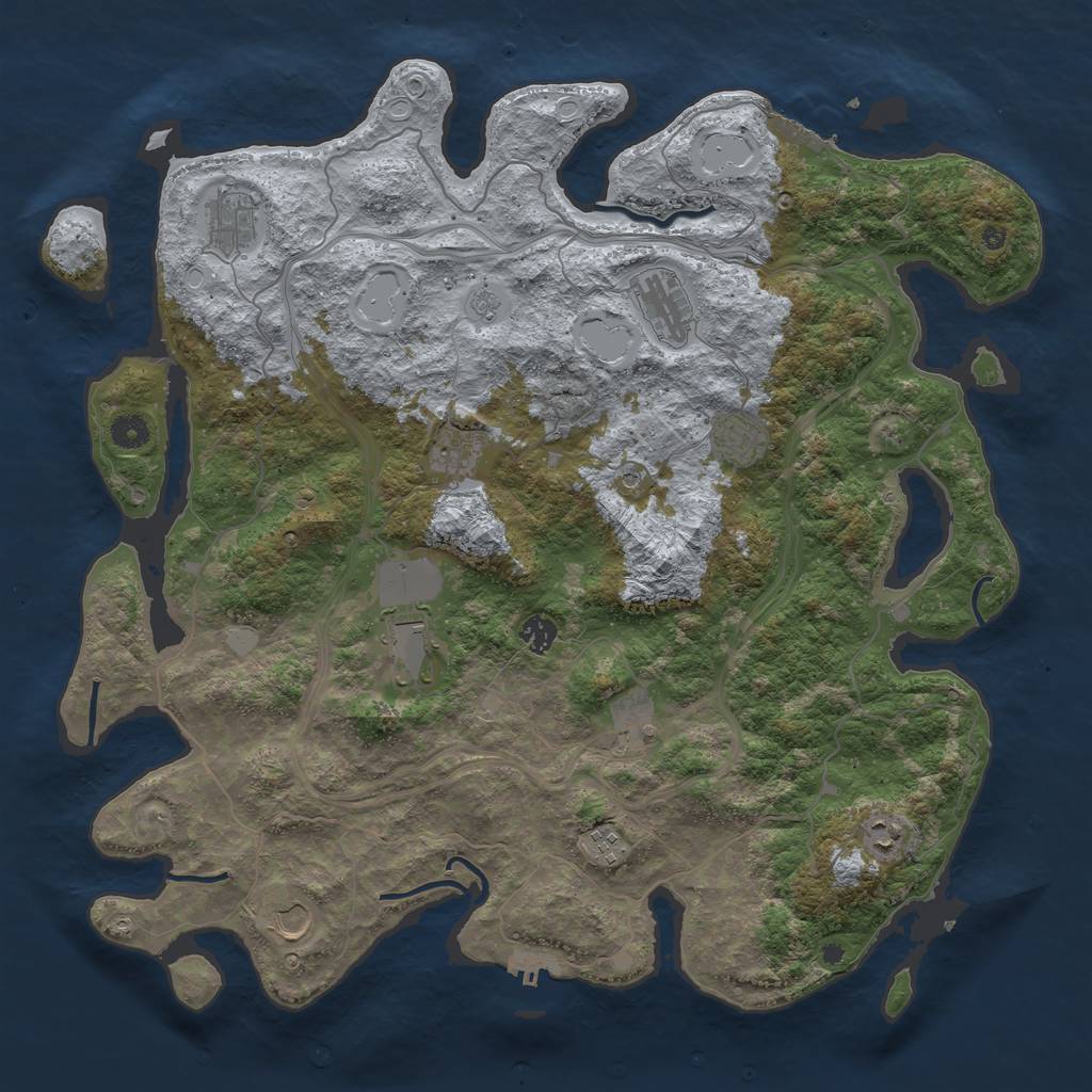 Rust Map: Procedural Map, Size: 4500, Seed: 1794396986, 19 Monuments