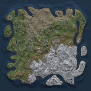 Thumbnail Rust Map: Procedural Map, Size: 4300, Seed: 1199, 19 Monuments