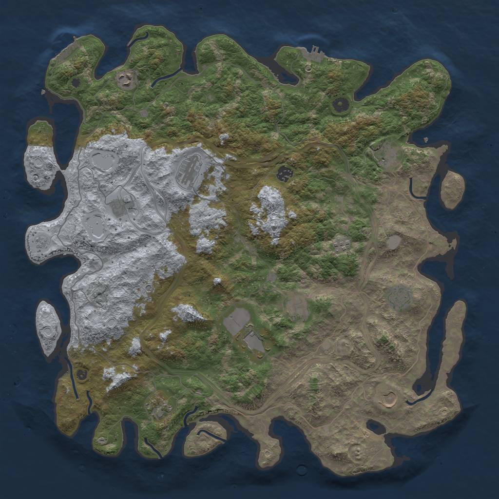 Rust Map: Procedural Map, Size: 4800, Seed: 1960, 20 Monuments
