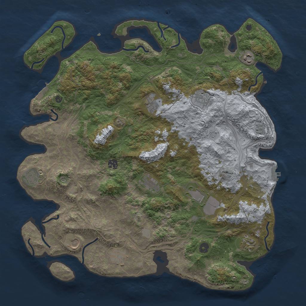 Rust Map: Procedural Map, Size: 4500, Seed: 220826, 20 Monuments