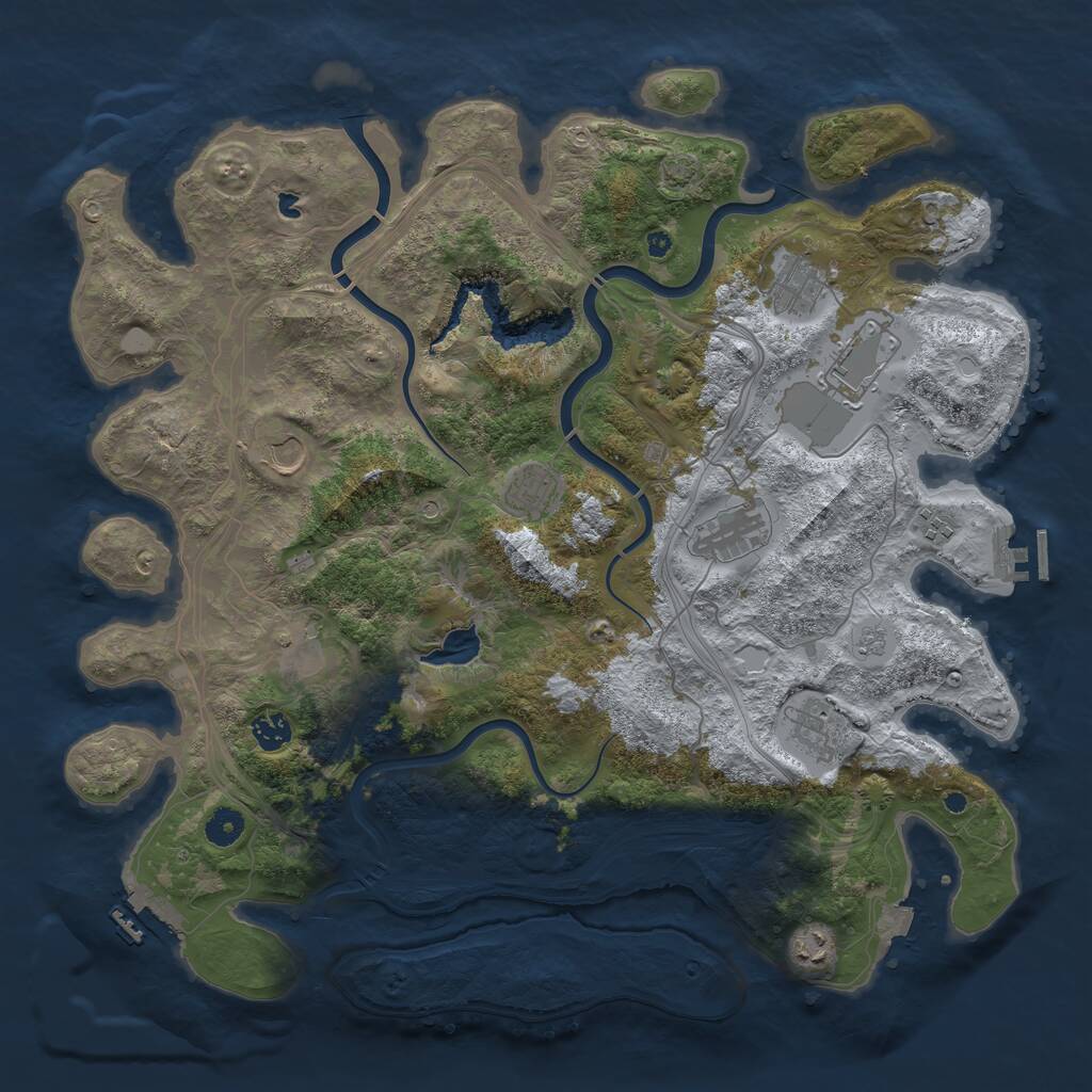 Rust Map: Procedural Map, Size: 4300, Seed: 923781831, 16 Monuments