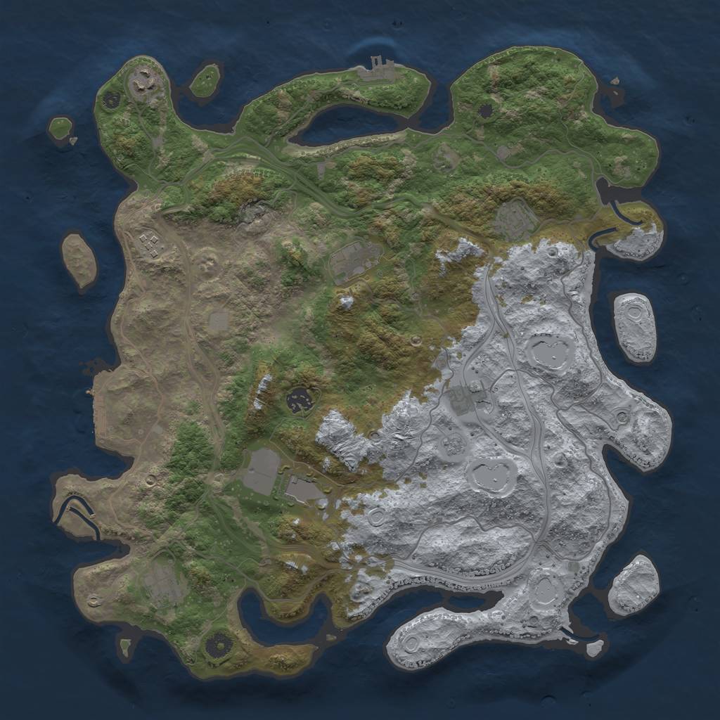 Rust Map: Procedural Map, Size: 4250, Seed: 16590, 17 Monuments