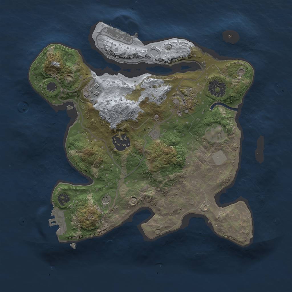 Rust Map: Procedural Map, Size: 2500, Seed: 467372, 11 Monuments