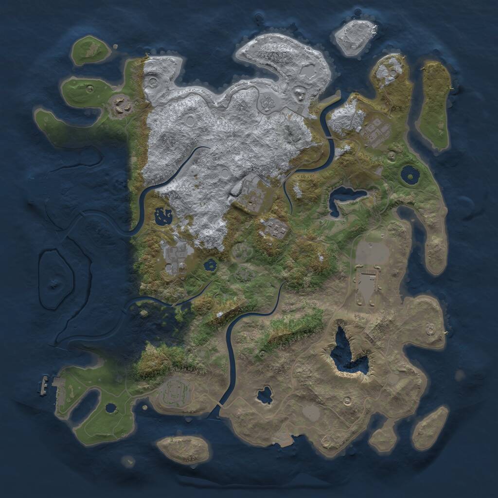 Rust Map: Procedural Map, Size: 4000, Seed: 1425938186, 14 Monuments