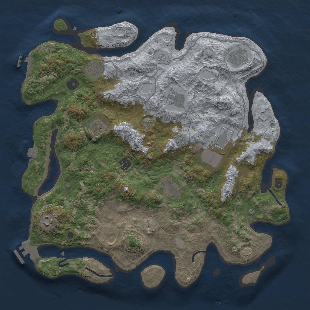 Rust Map: Procedural Map, Size: 4000, Seed: 5246, 18 Monuments