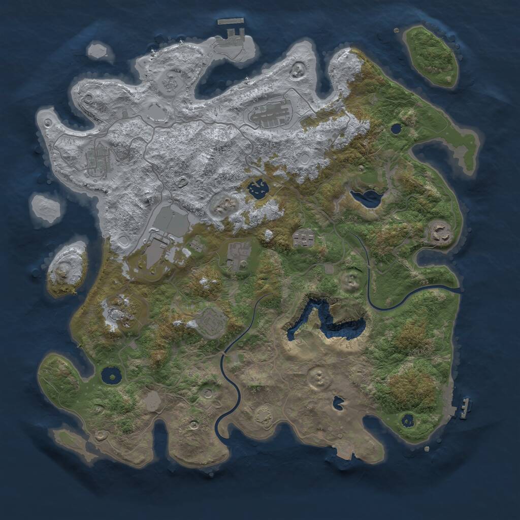 Rust Map: Procedural Map, Size: 4000, Seed: 9114, 15 Monuments