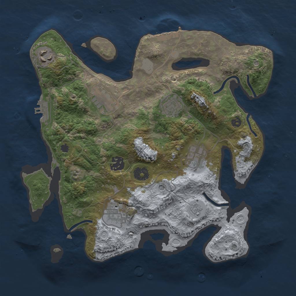 Rust Map: Procedural Map, Size: 3000, Seed: 1092022, 15 Monuments