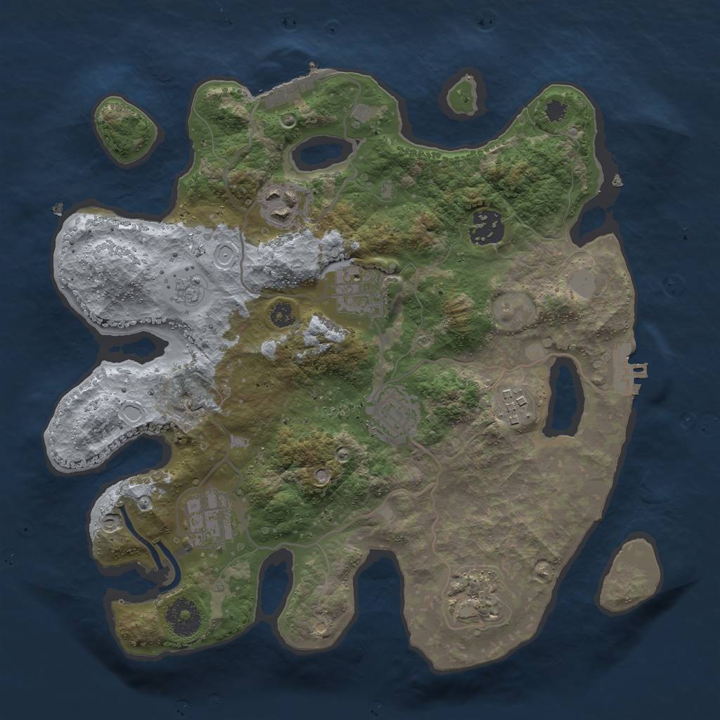 Rust Map: Procedural Map, Size: 3000, Seed: 763685602, 15 Monuments