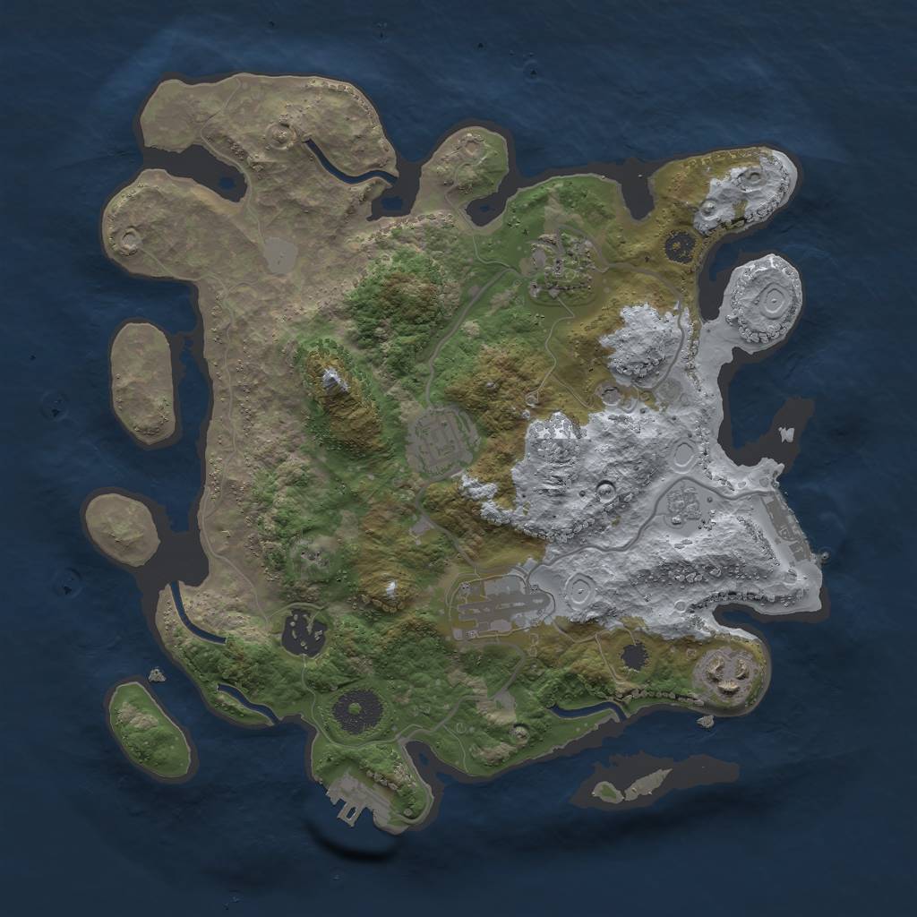 Rust Map: Procedural Map, Size: 3000, Seed: 78314, 14 Monuments