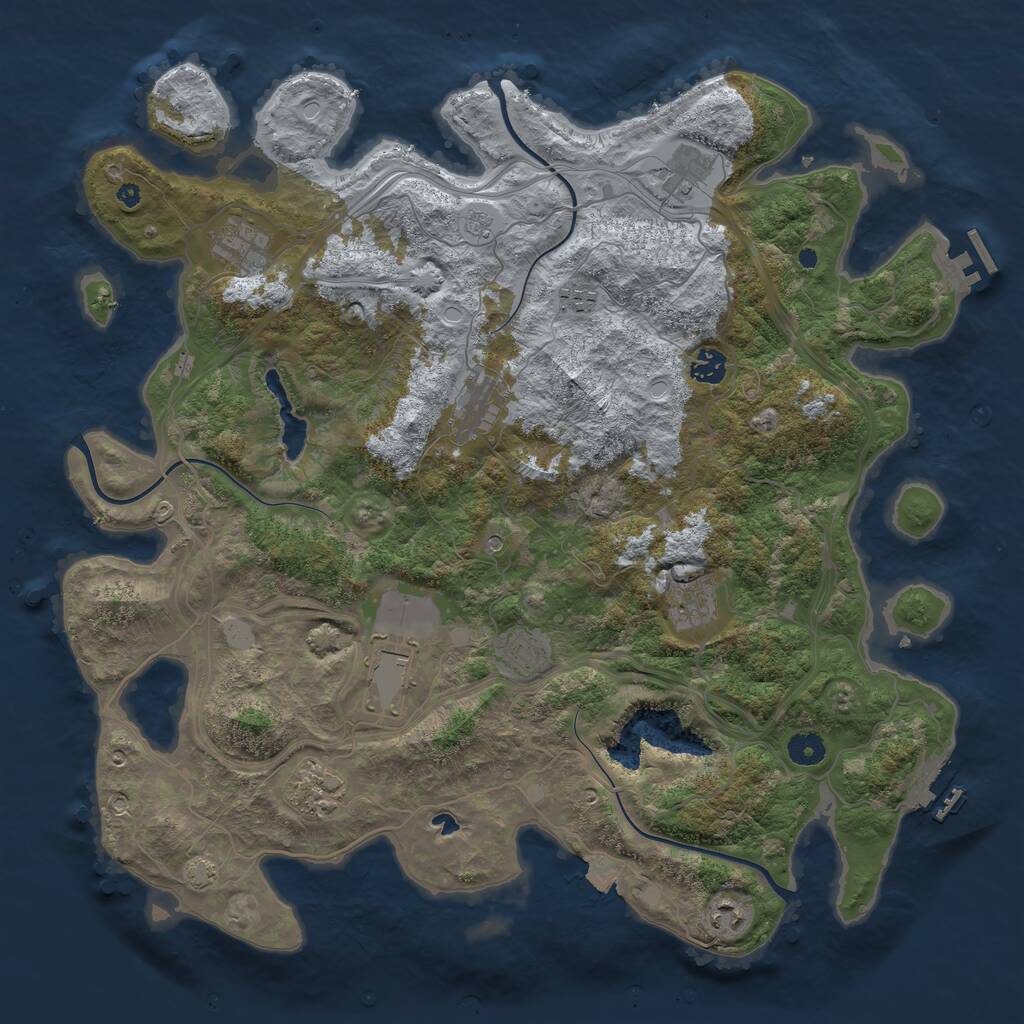Rust Map: Procedural Map, Size: 4300, Seed: 1292021241, 16 Monuments