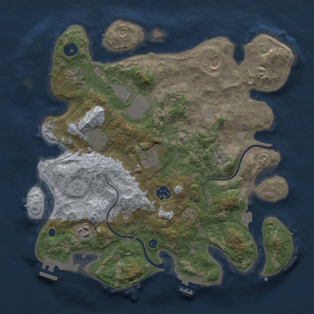 Rust Map: Procedural Map, Size: 3500, Seed: 231912894, 13 Monuments