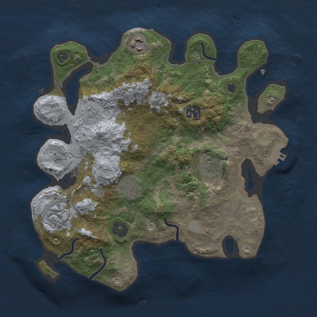 Rust Map: Procedural Map, Size: 3000, Seed: 4538769, 13 Monuments
