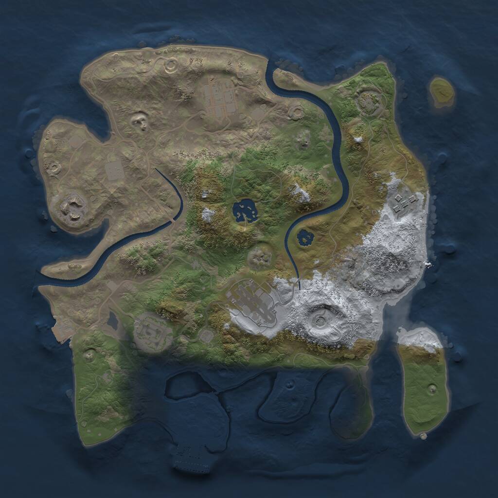 Rust Map: Procedural Map, Size: 3000, Seed: 645660414, 10 Monuments