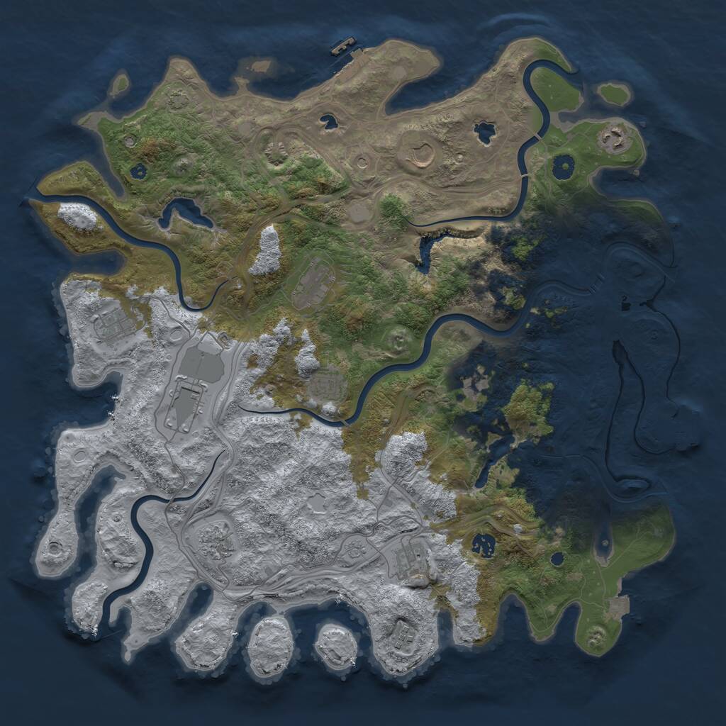 Rust Map: Procedural Map, Size: 4500, Seed: 1831203107, 17 Monuments