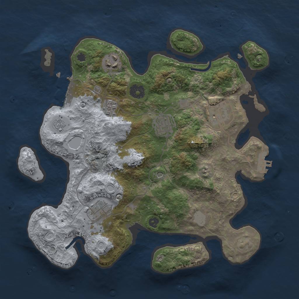 Rust Map: Procedural Map, Size: 3000, Seed: 309421851, 14 Monuments
