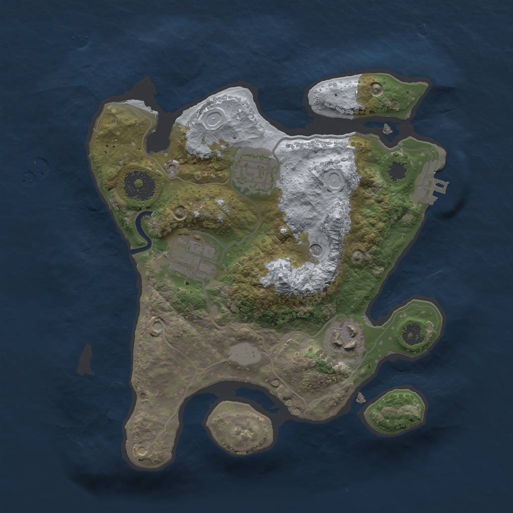Rust Map: Procedural Map, Size: 2500, Seed: 10180085, 10 Monuments